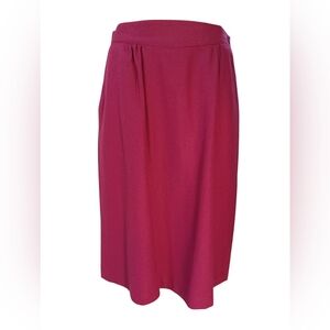 Vintage Magenta Pink Wool Midi Skirt 14